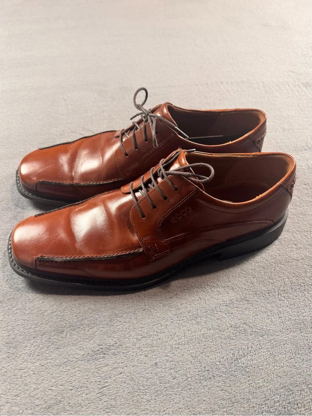 ECCO Men's Brown Leather Derby Oxfords